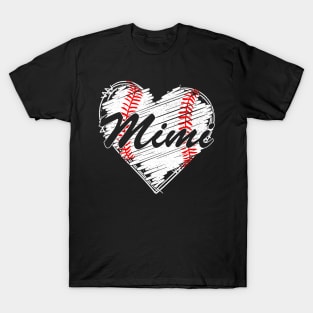 Baseball Mimi Retro Heart Baseball Grandma Mother's Day T-Shirt